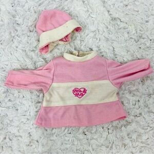You & me Pink and Cream Baby doll Outfit with Hat